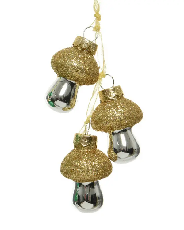 Mushroom glass with
glitter GOLD