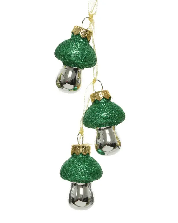 Mushroom glass with
glitter GREEN