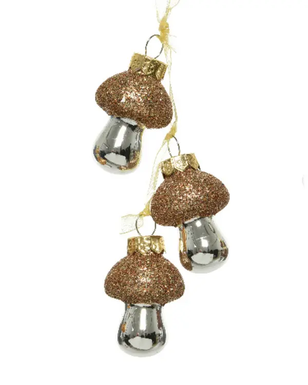 Mushroom glass with
glitter LIGHT BROWN
