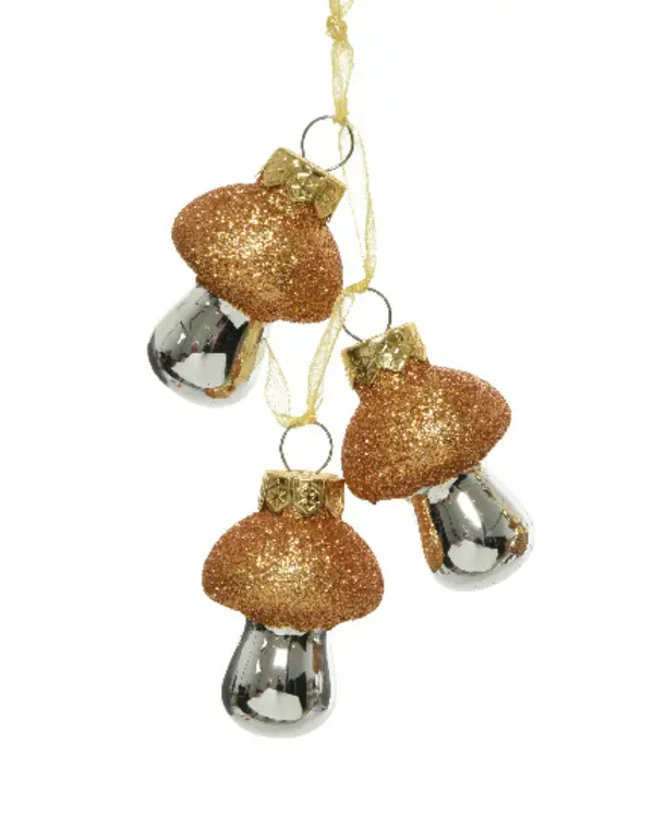 Mushroom glass with
glitter ORANGE