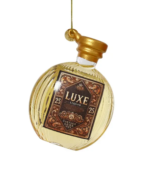 Bottle glass w liquid
inside LUUXE