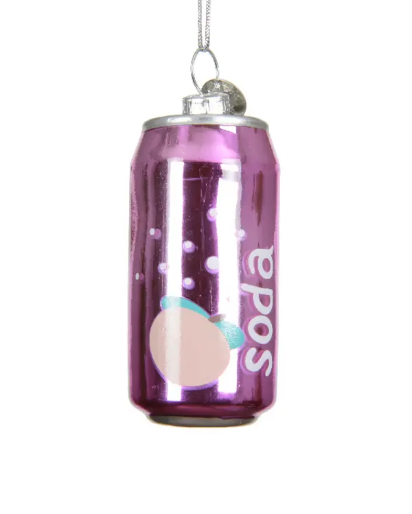 Can glass w print soda PURPEL