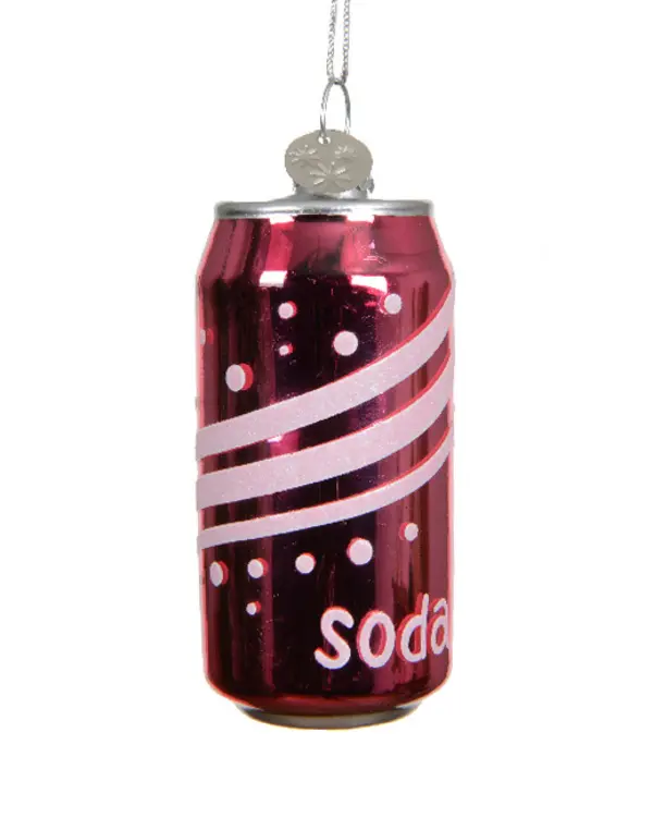 Can glass w print soda RED