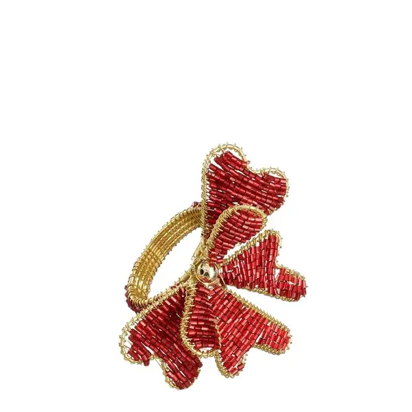 Napkin ring bow red - l8xw7xh6cm
