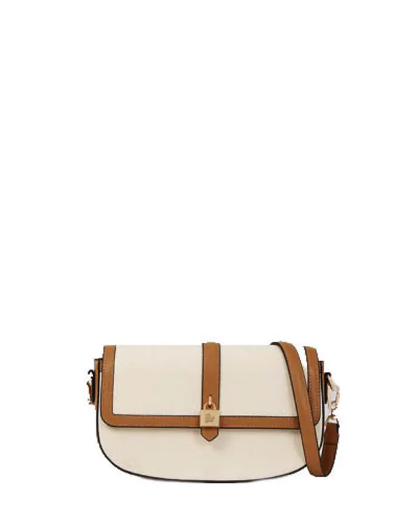 Two-Tone Shoulder Bag with Padlock