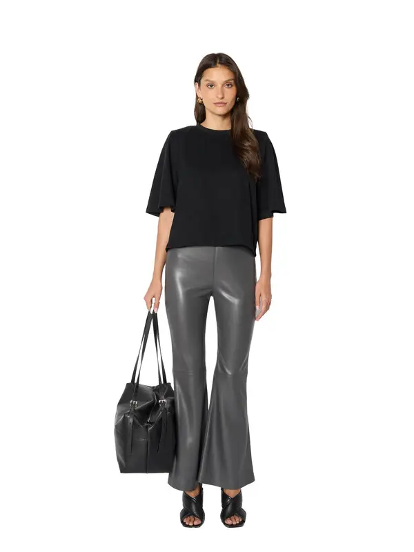 Flared Leather Pants
