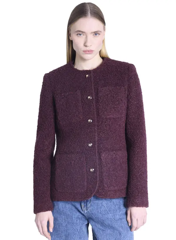 Curly Knit Long Jacket