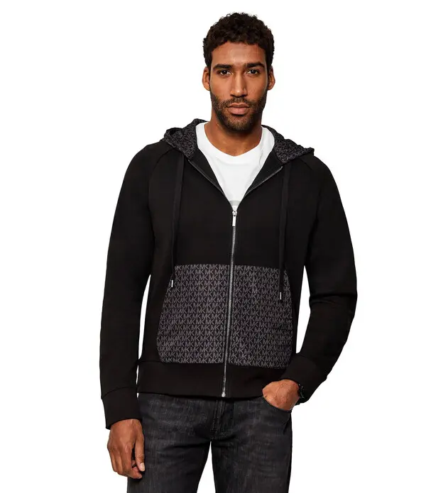 Allover-Logo Panel Full Zip Jacket 