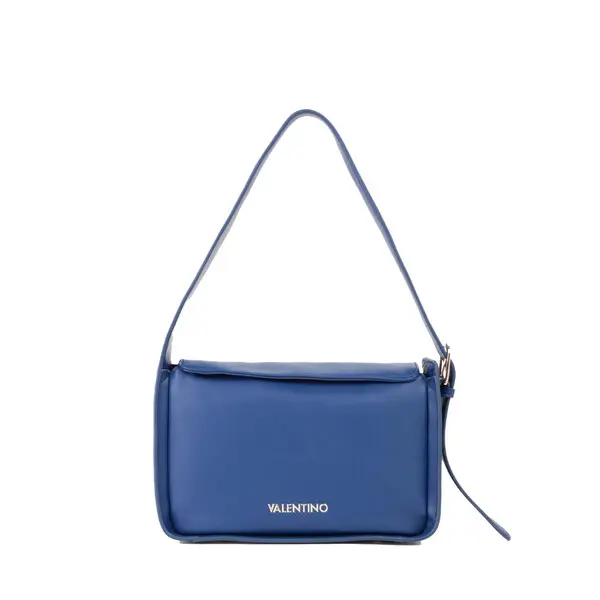 Leather Shoulder Bag with Gold Valentino Logo