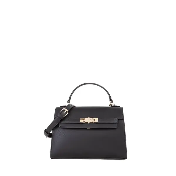 Leather Top-Handle Bag with Crossbody Strap