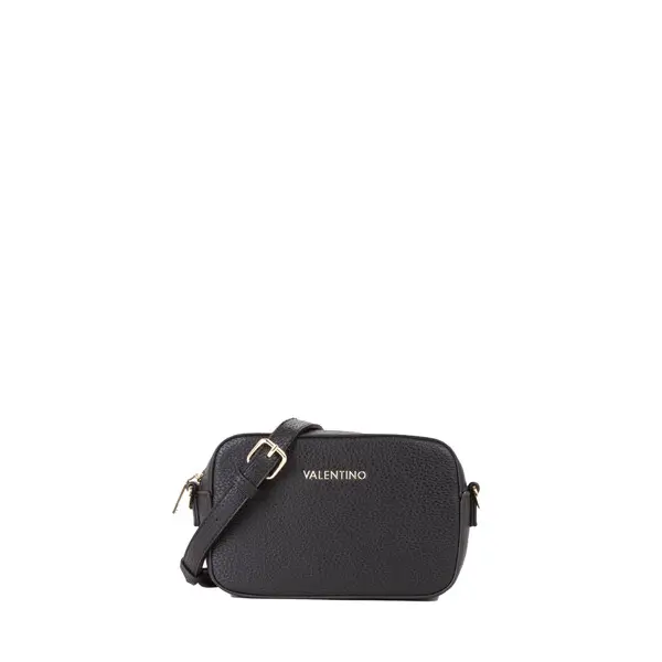 Leather Camera Bag with Wide Logo Strap