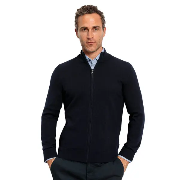 high neck Cardigan with Concealed Zip