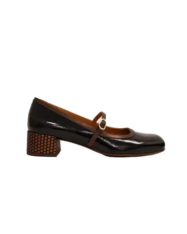 Patent Mary Jane Pump With Patterned Block Heel