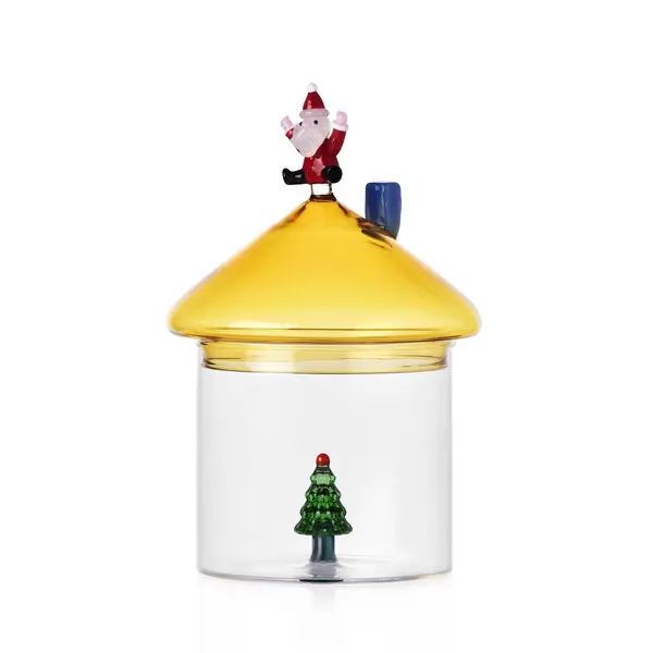 Jumping Santa&xmas Glass Box