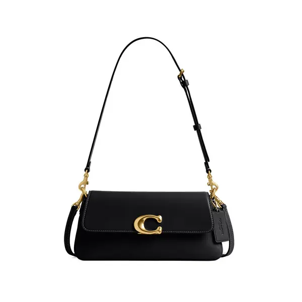 Tabby Leather Shoulder Bag with Gold Hardware