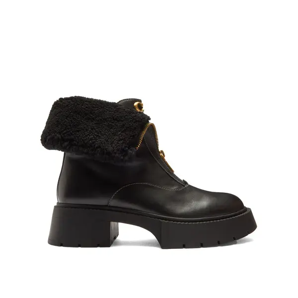 Leah Platform Zip Leather Ankle Boots
