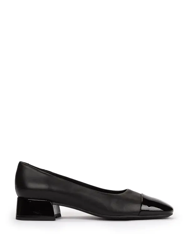 Cap-Toe Pumps with a Block Heel