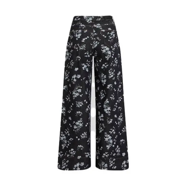 Wide Leg Floral Prind Jeans