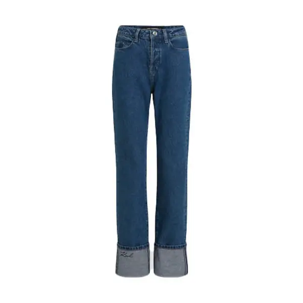 Cropped Denim with Folded Hem