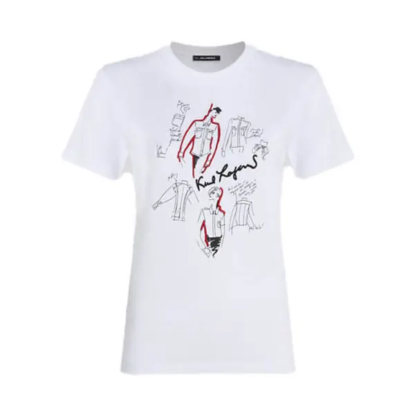 Graphic T-Shirt with Fashion Sketch Print