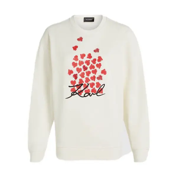 Crew Neck Sweatshirt with 'Karl Love' Design