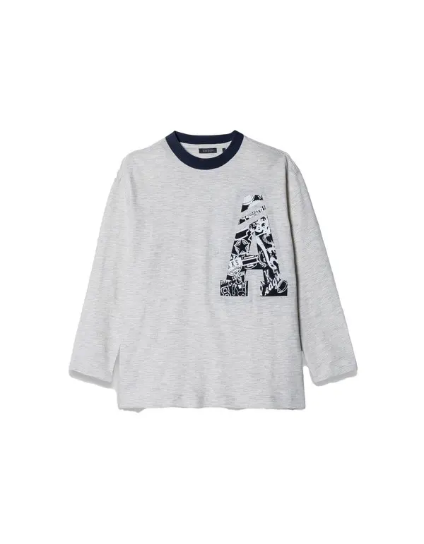 Long-sleeved T-shirt with XL A Letters