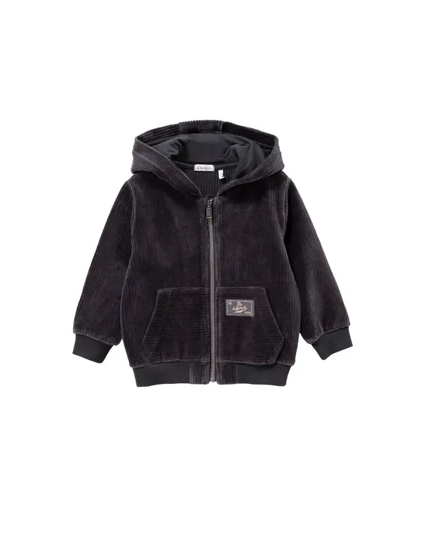 Corduroy Knit Hooded Cardigan