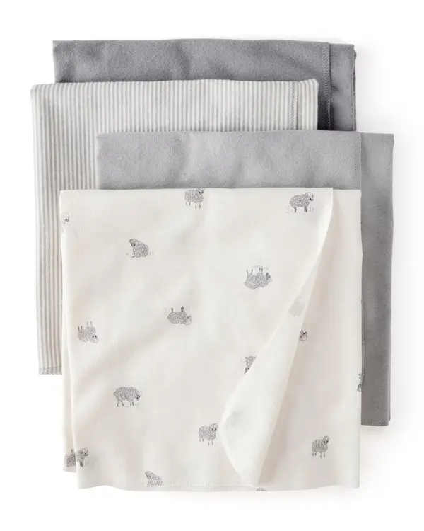 Baby 4-Pack Sheep Blanket - White