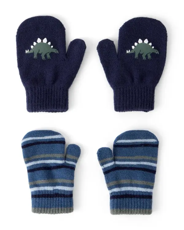 Toddler Boy 2-Pack Dinosaur Mittens - Blue