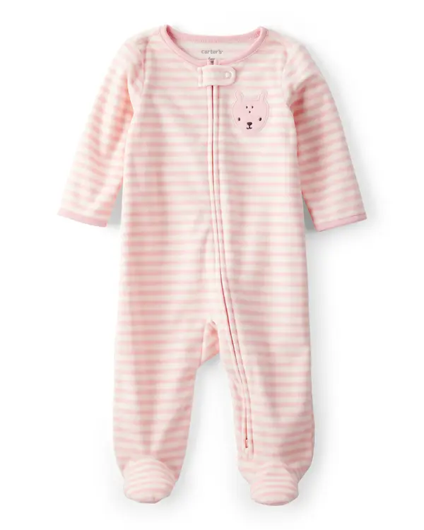 Baby Girl Deer Loose Fit Long-Sleeve Sleep & Play Pajamas - Pink