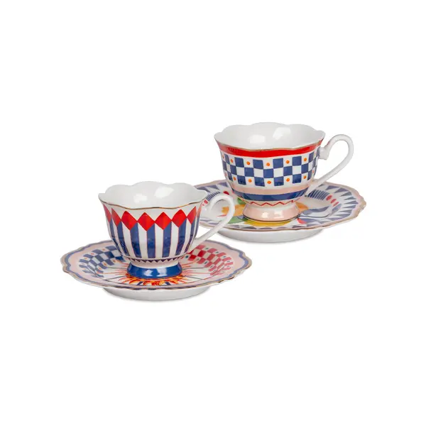 SEST 2 COFFEE CUPS DOLCE VITA - SAUCER DIAM 13 CM CUP DIAM 7 CM H 5,5 CM