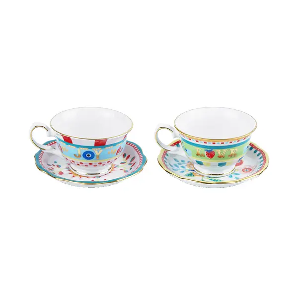 Set of 2 Tea Cups, Mamma Mia