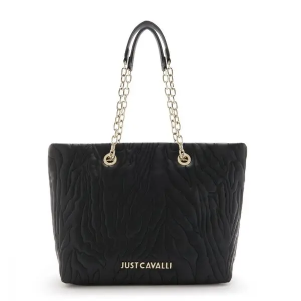 Quilted Leather Tote Bag with Chain Handles