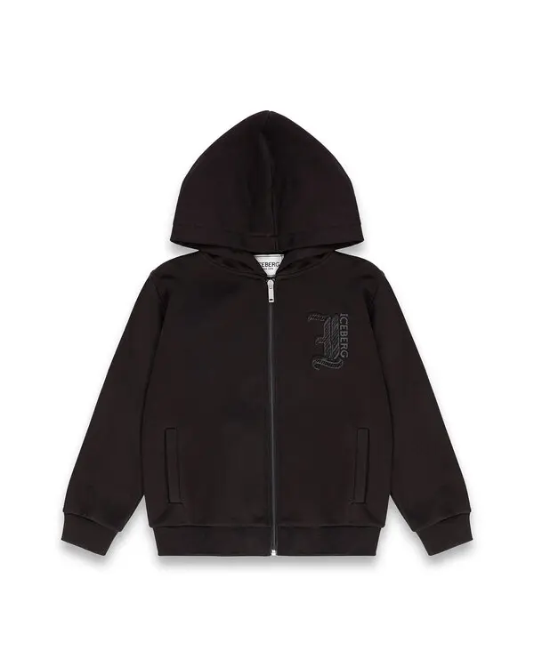 Full-Zip Hoodie with Spade & Heart Graphic