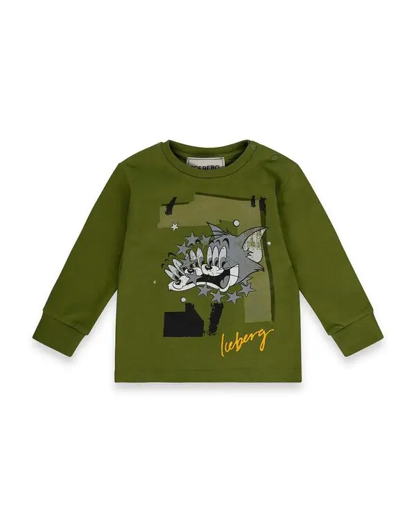 Tom Graphic Jersey Top with Snap Buttons