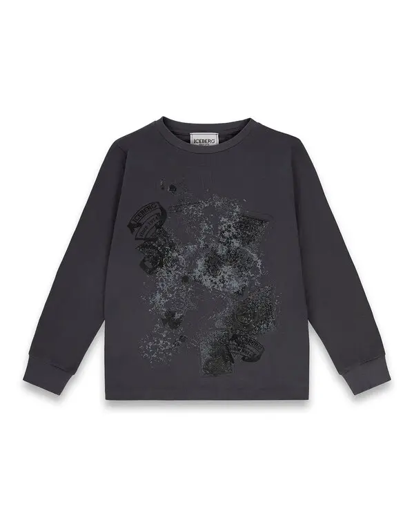 Long-Sleeve T-Shirt with Tonal Graphic