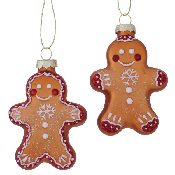 Christmas pendant Gingy, 2 ass., Gingerbread man, L 6 cm, H 8 cm