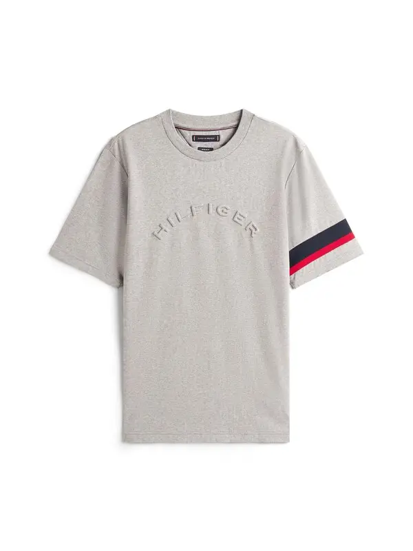 Colour-Blocked Sleeve Interlock Knit T-Shirt