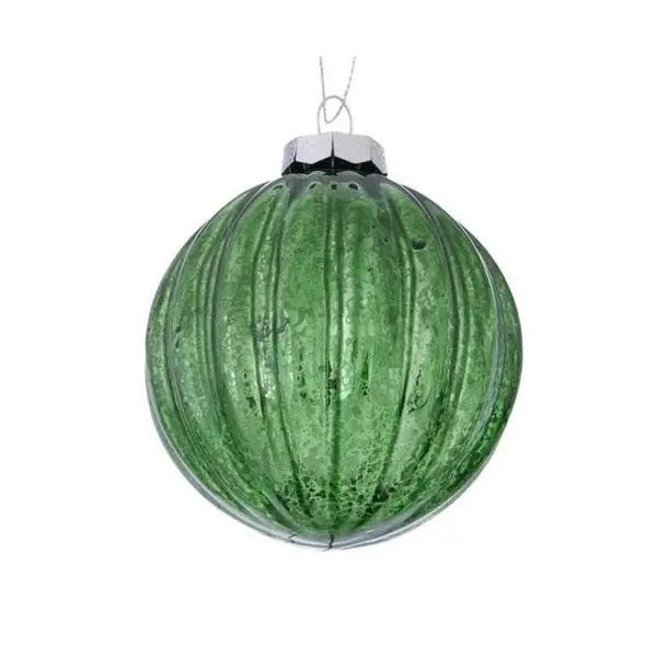 Christmas ball Belano, D 9 cm, Aluminium, Glass lacquered Green