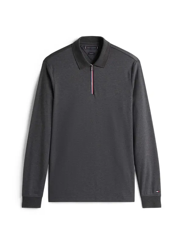 Interlock Zip Long Sleeve Polo Shirt