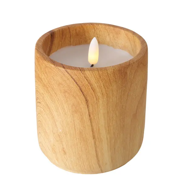 LED candle Yuna, Round, H 10,5 cm