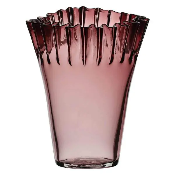 Plisse M Vase, Gala - Glass, 15.5x15.5x22.5 cm