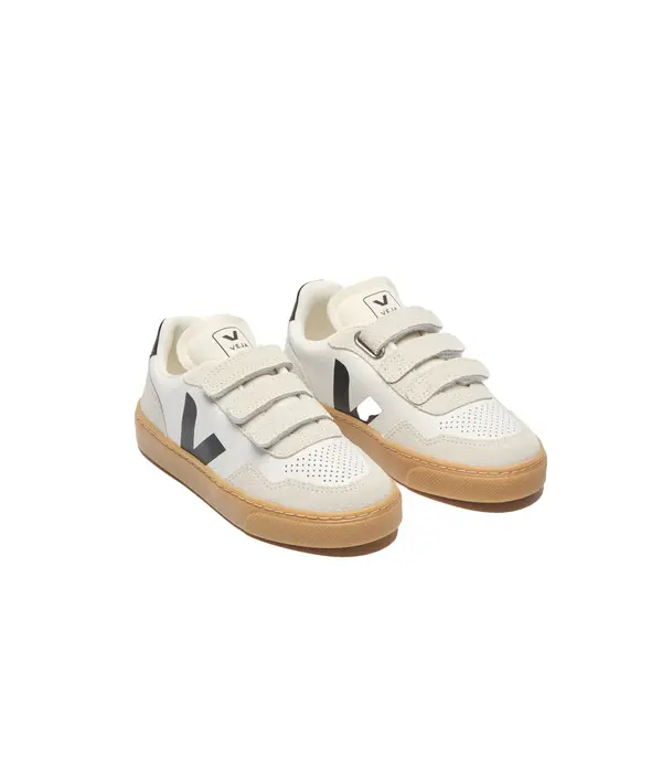 Leather & Suede Velcro Sneakers  - Kids