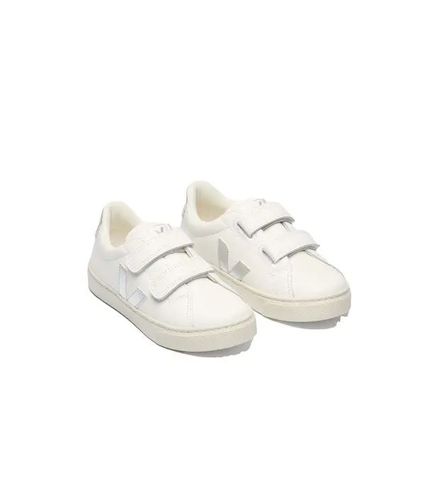 Velcro Sneakers with Silver Logo - Kids