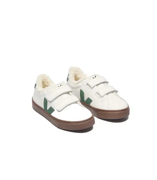 Winterized Leather Sneakers with Fleece Lining  - Junior