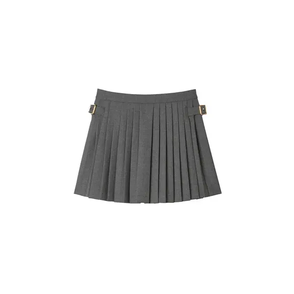 Virgin Wool Pleated Skort