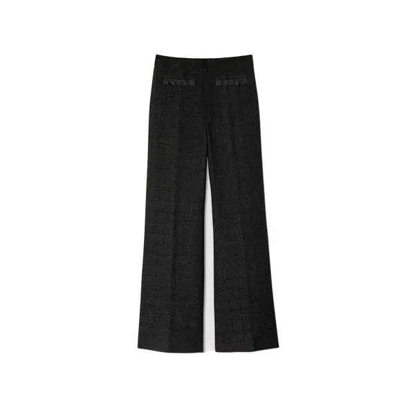 High Waisted Tweed Suit Trousers