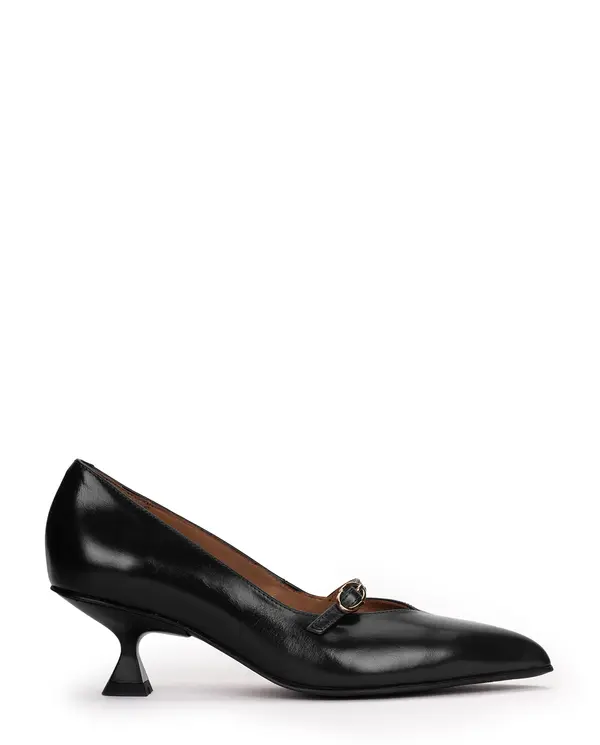 Mary Jane Pumps with a Sculptural Heel and Pointed Toe