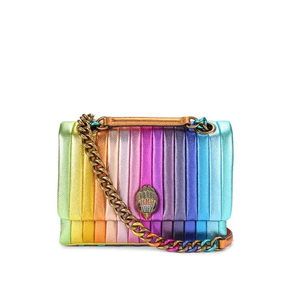 Metallic Rainbow Pleated Shoulder Bag Image