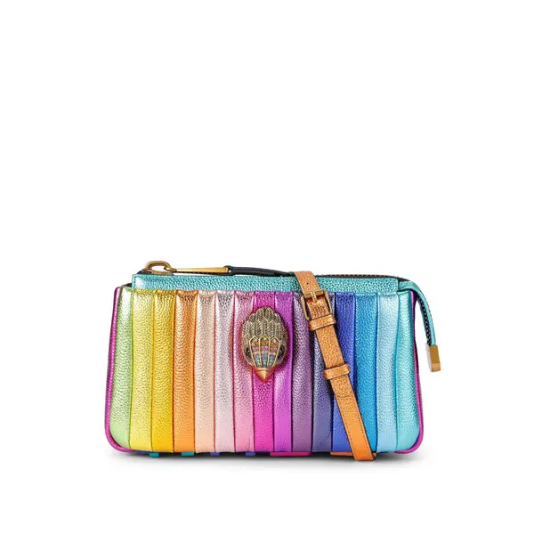 Metallic Rainbow Pleated Crossbody Bag